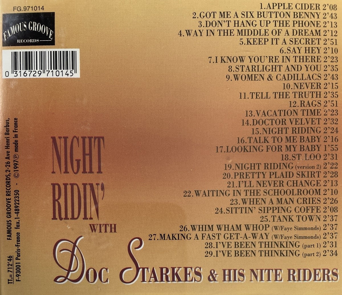 CD - Doc Starkes & His Nite Riders - Night Ridin'