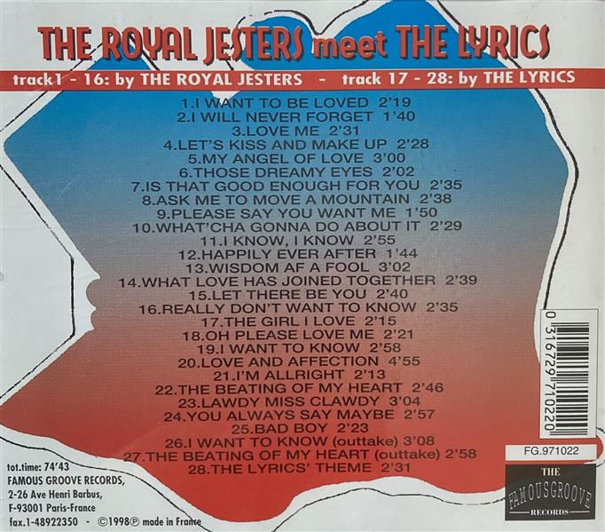 CD - Royal Jesters Meet The Lyrics - Rare Texas Vocal Groups Vol. 1