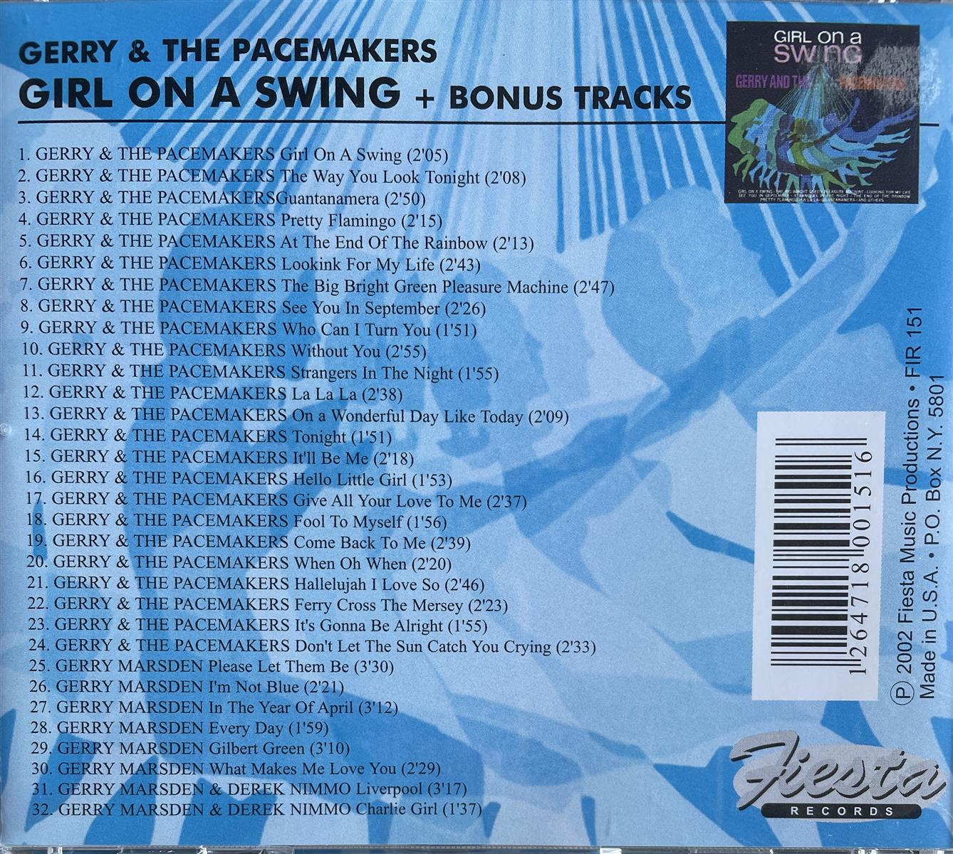 CD - Gerry & The Pacemakers - Girl On A Swing