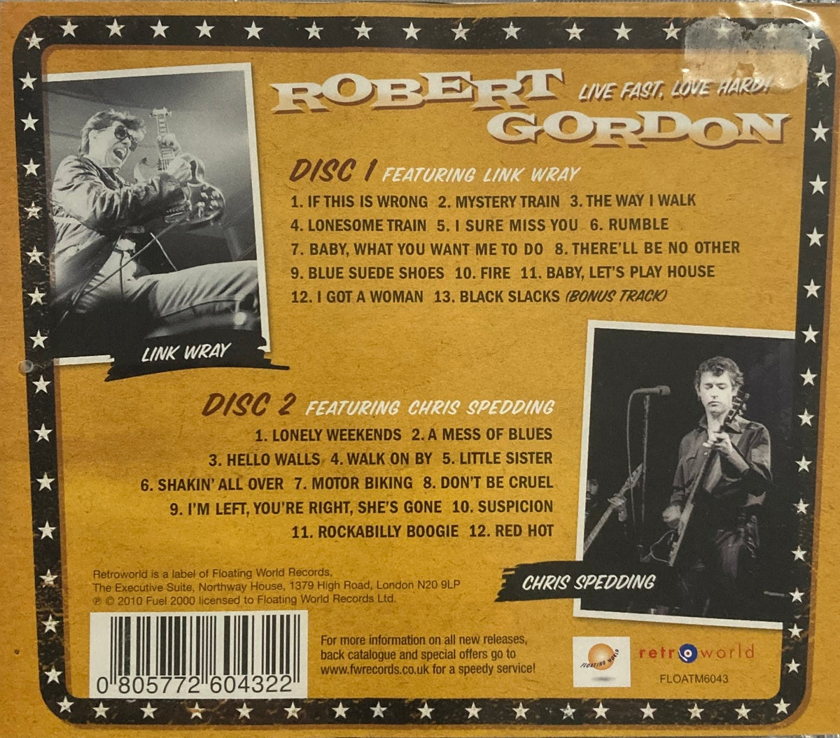 CD - Robert Gordon - Live Fast, Love Hard!