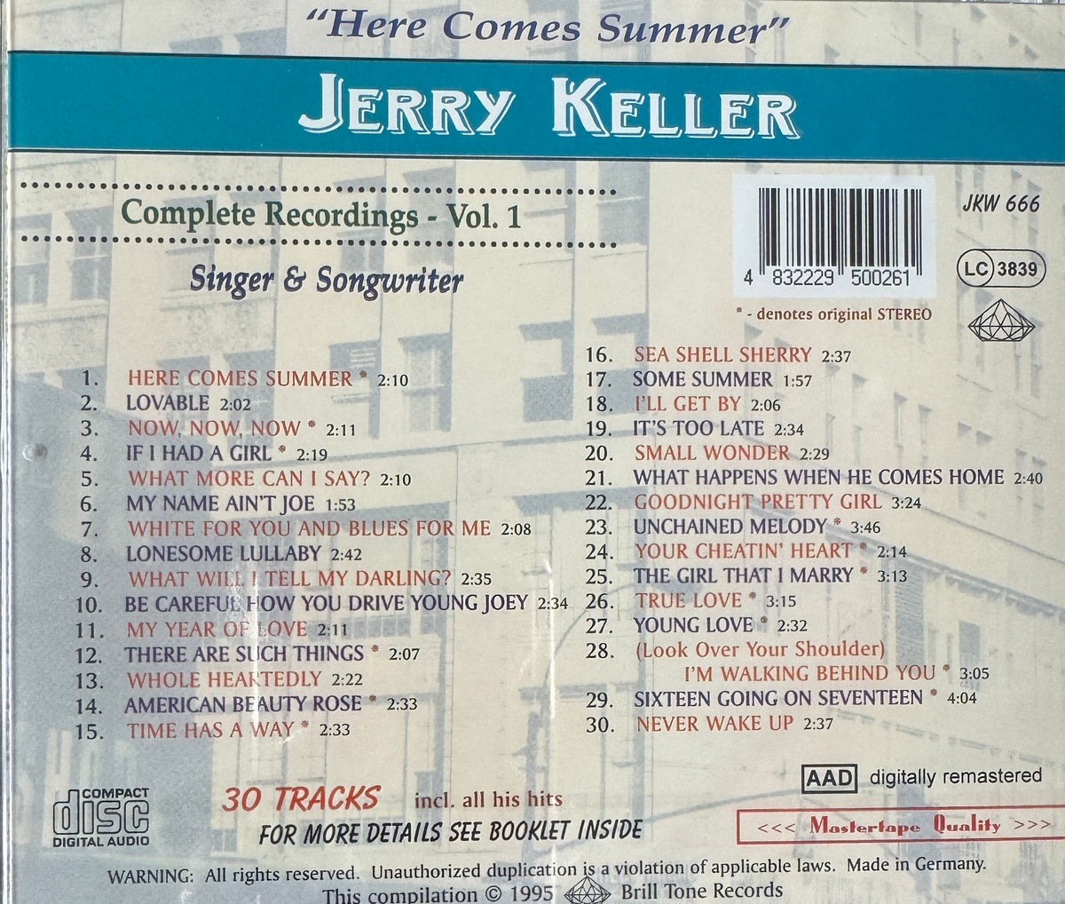 CD - Jerry Keller - Here Comes Summer