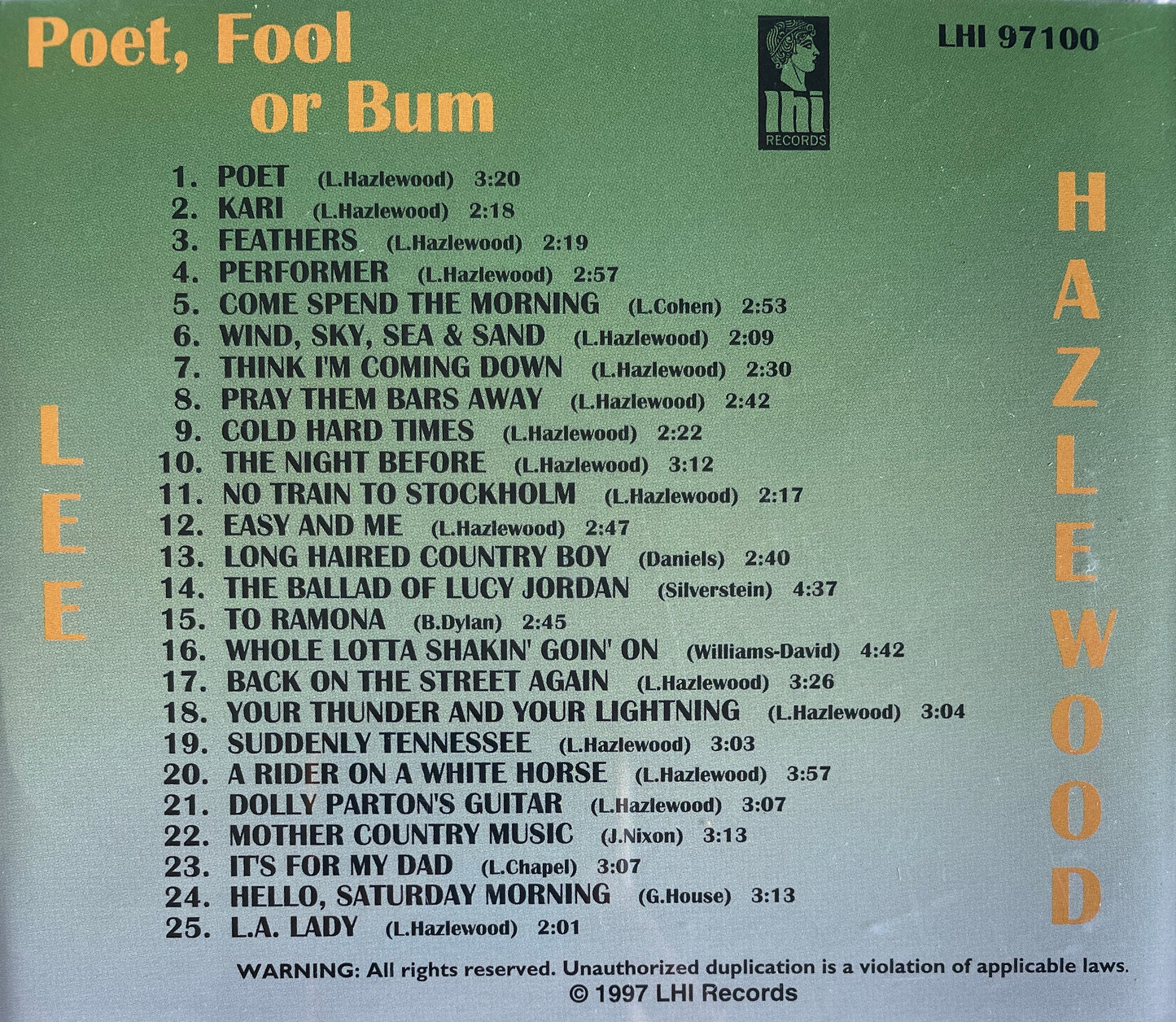 CD - Lee Hazlewood - Poet, Fool or Bum