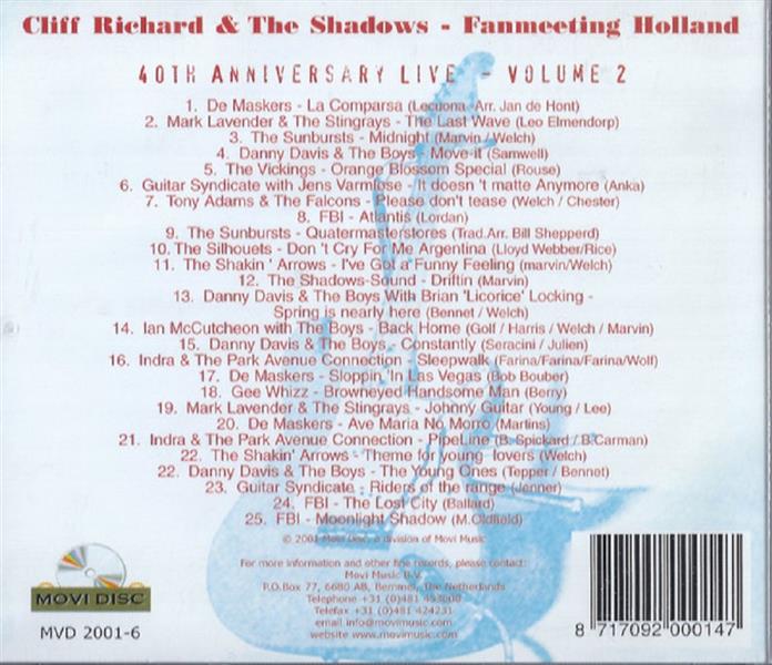 CD - VA - Cliff Richard & The Shadows - Fanmeeting Holland 40th Anniversary - Vol. 2