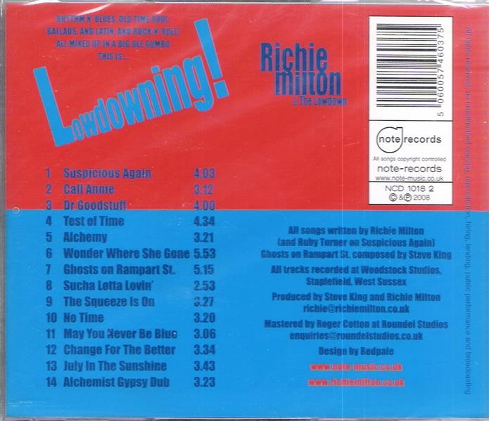 CD - Richie Milton & The Lowdown - Lowdowning