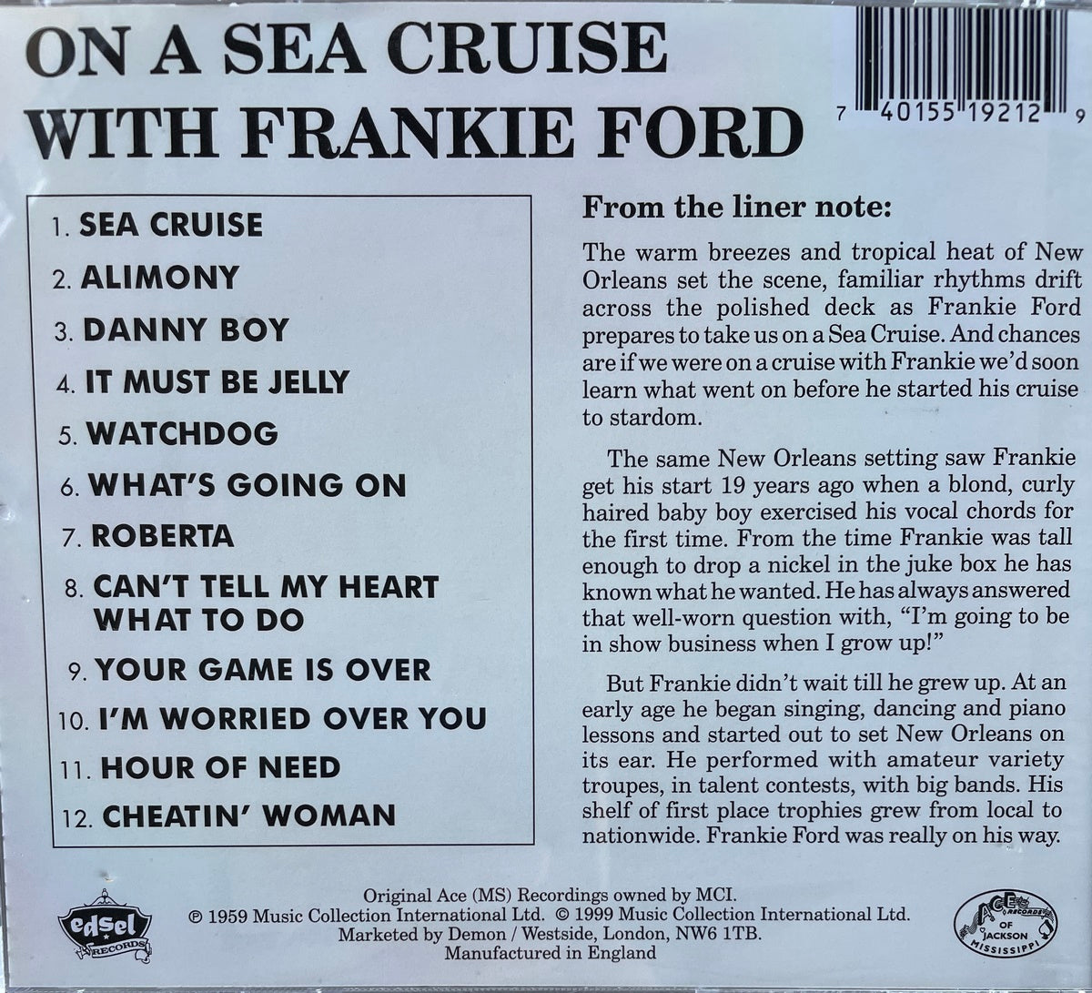 CD - Frankie Ford - Let's Take A Sea Cruise