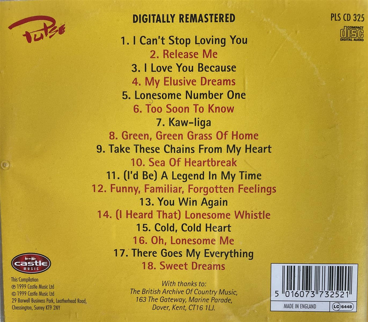 CD - Don Gibson - Digitally Remastered