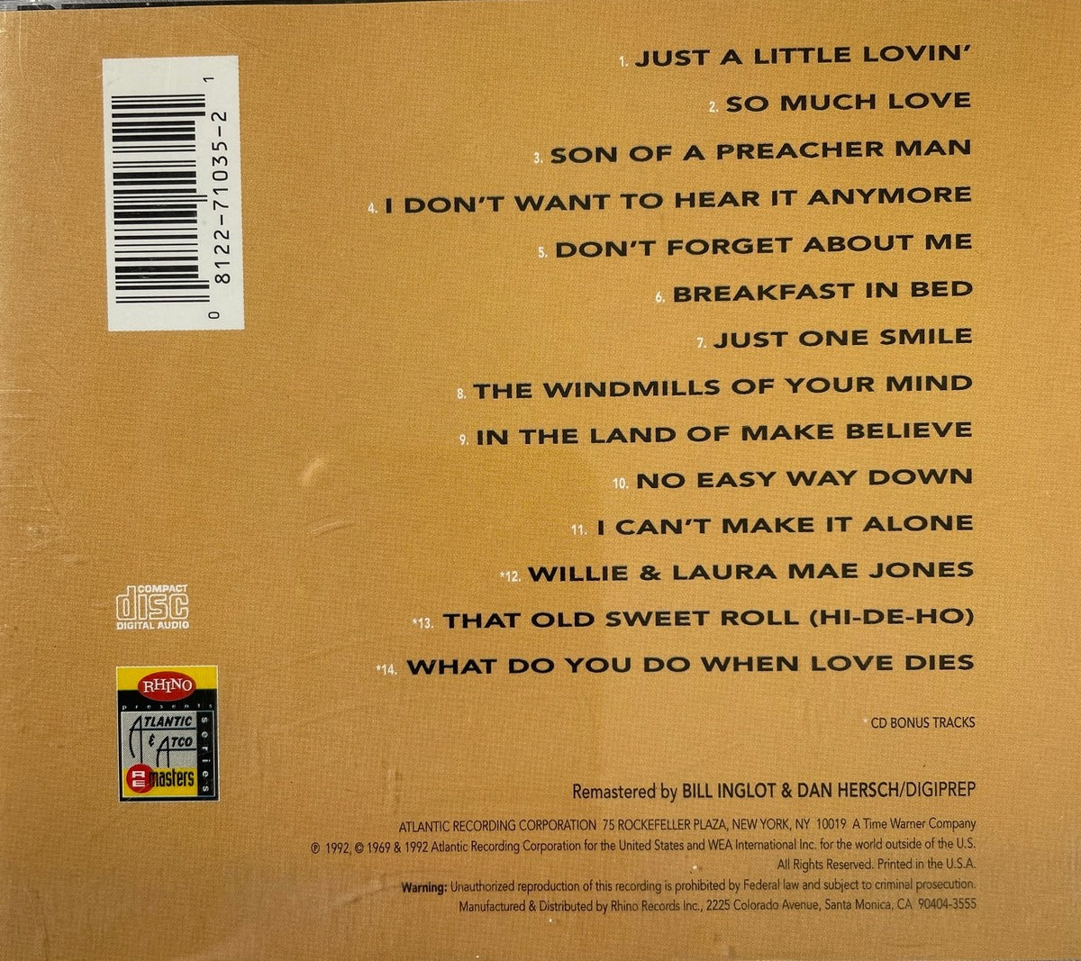 CD - Dusty Springfield - Dusty In Memphis