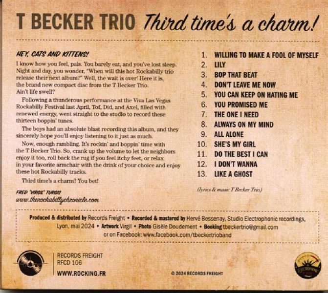 CD - T Becker Trio -Third Time's A Charm!