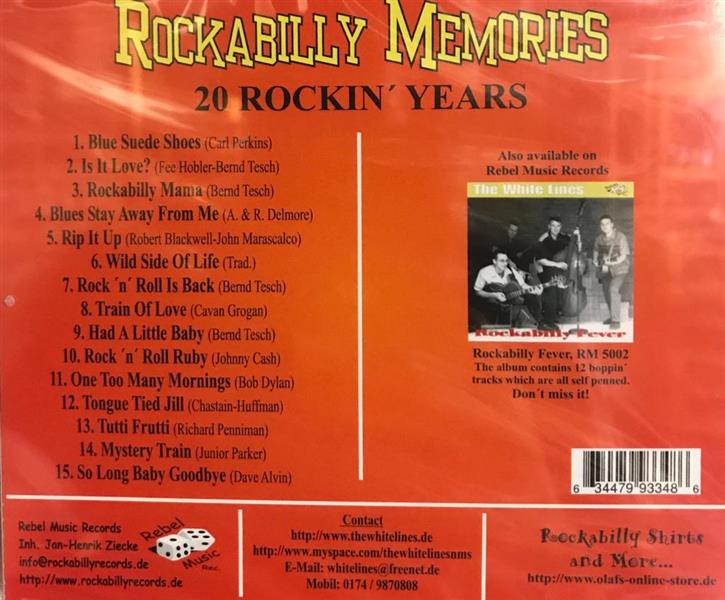 CD - White Lines - Rockabilly Memories - 20 Rockin Years