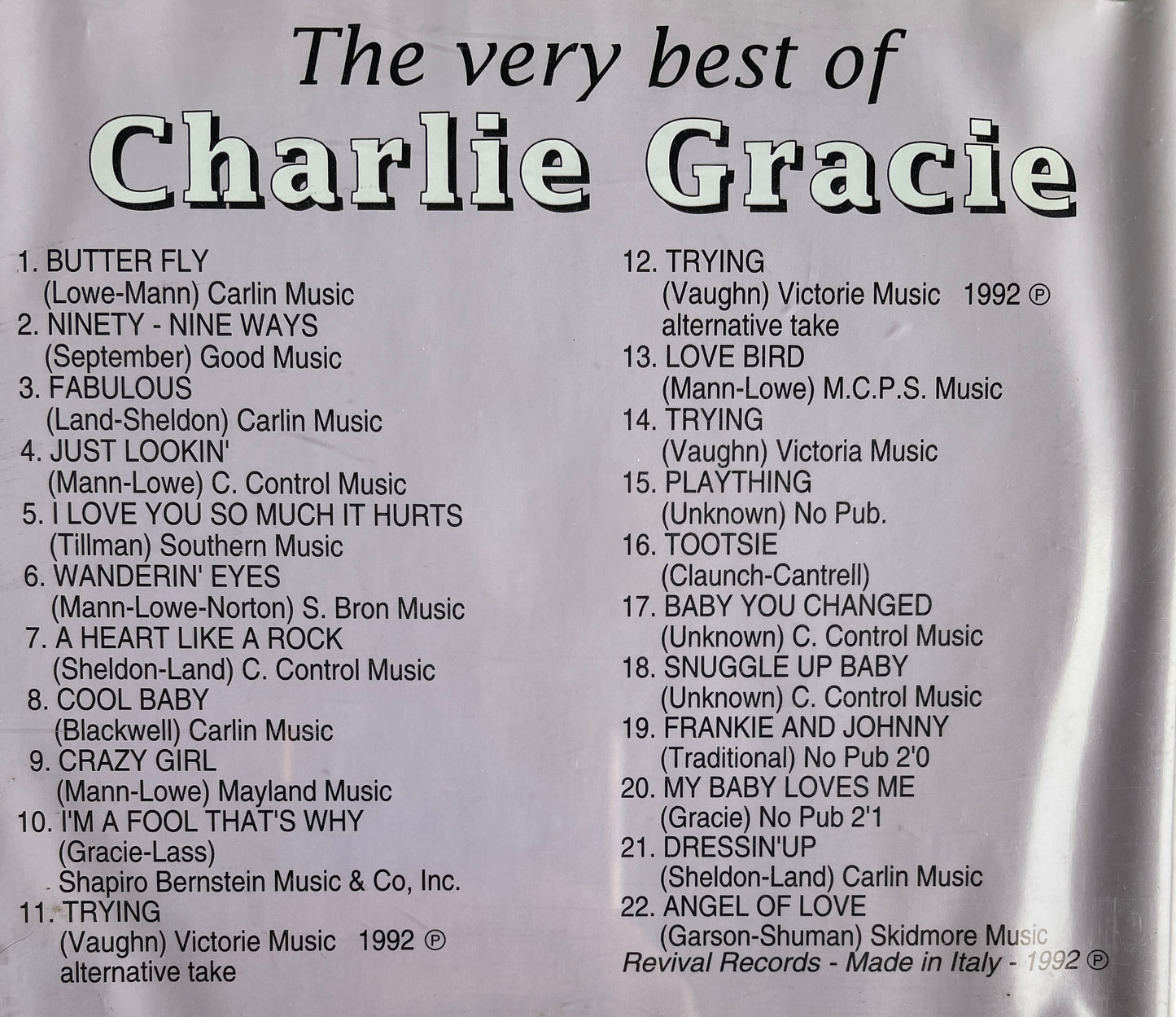 CD - Charlie Gracie - The Very Best Of Vol. 1