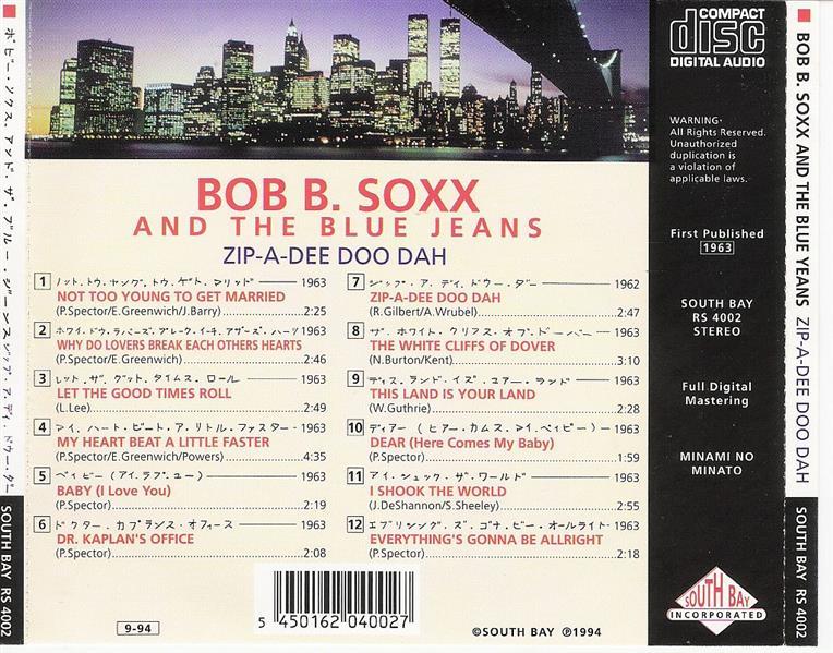CD - Bob B. Soxx And The Blue Yeans - Zip-A-Dee Doo Dah