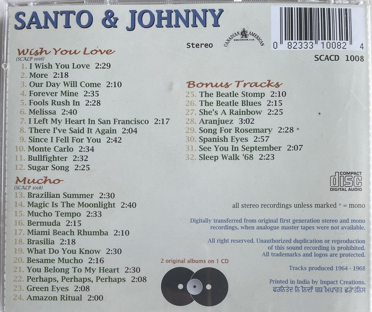 CD - Santo & Johnny - Wish You Love/Mucho