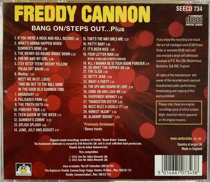CD - Freddy Cannon - Bang on/ Steps Out… Plus