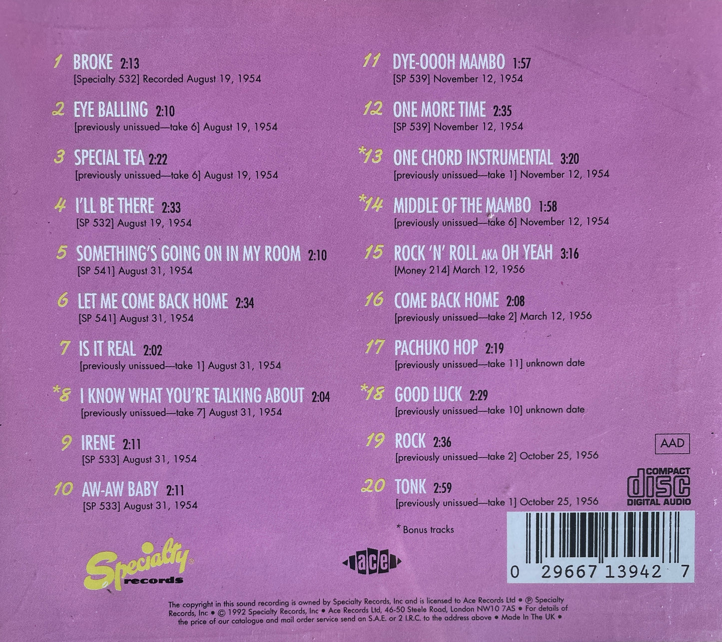 CD - Chuck Higgins - Pachuko Hop