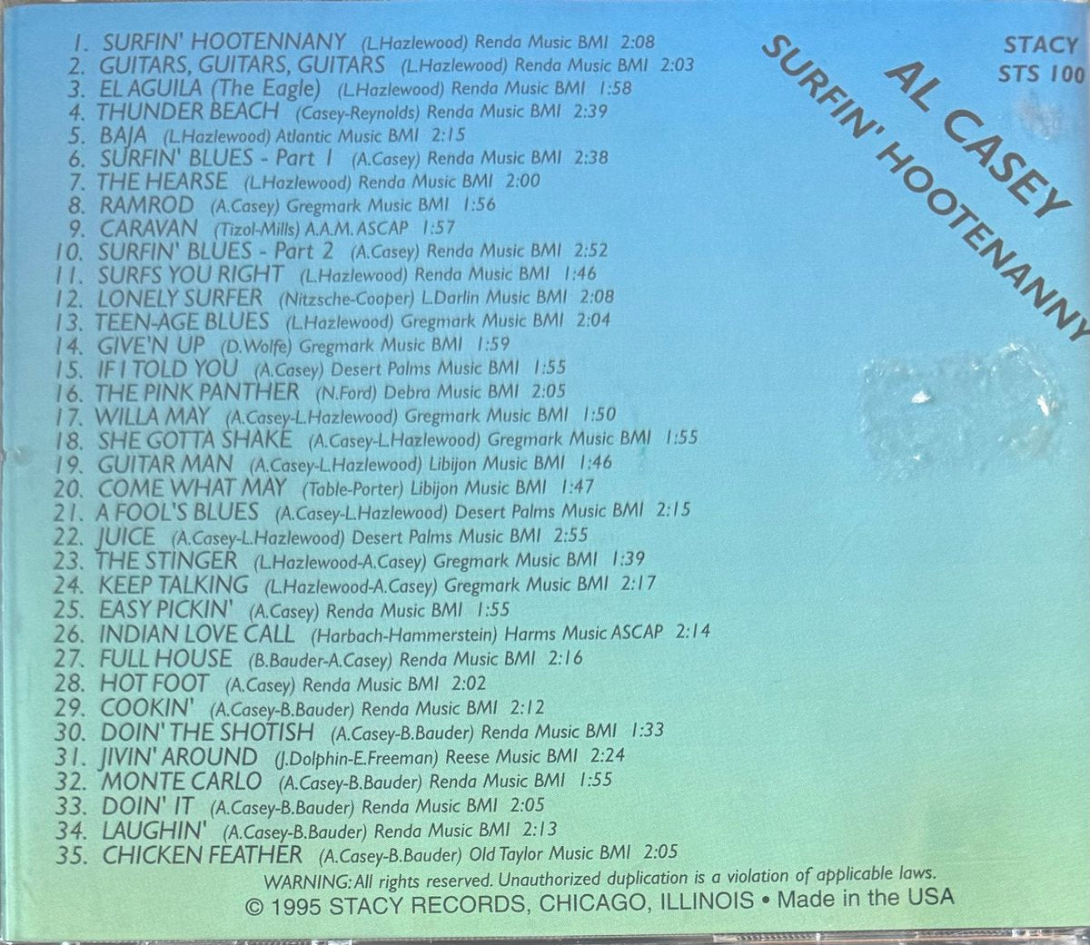 CD - Al Casey - Surfin' Hootenanny the ORIGINAL