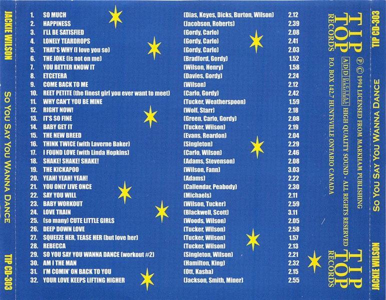 CD - Jackie Wilson - So You Say You Wanna Dance