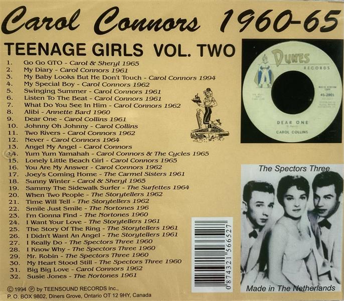 CD - Carol Connors - 1960-1965 Teenage Girls Vol. 2