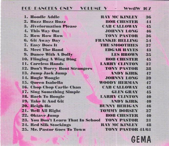 CD - VA - For Dancers Only Vol. 5