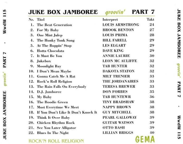 CD - VA - Juke Box Jamboree. Groovin' Vol. 7