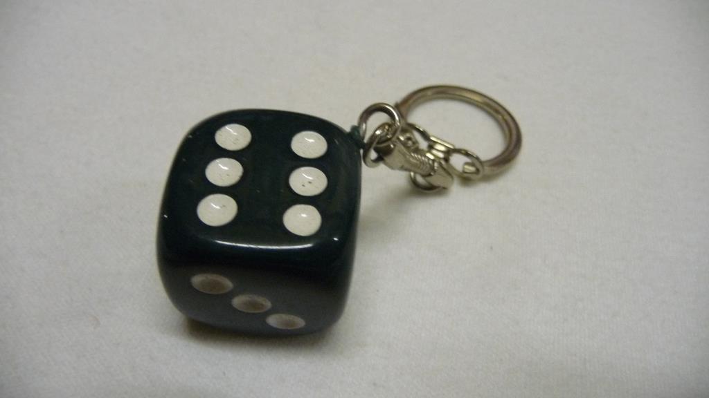 Schlüsselanhänger Würfel - Grün, Groß
