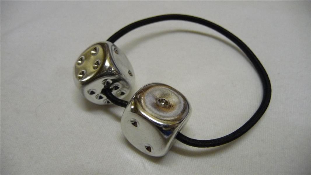 Haarband Würfel - silber - glänzend