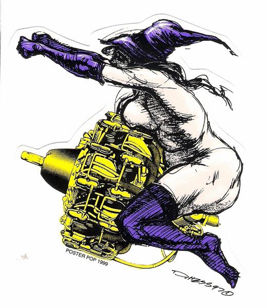 Derek Hess Aufkleber - Jet Witch