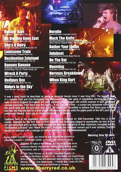 DVD - King Kurt Live - Destination Zulu Land