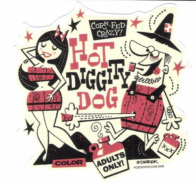 Derek Yaniger Aufkleber - Hot Diggity Dog