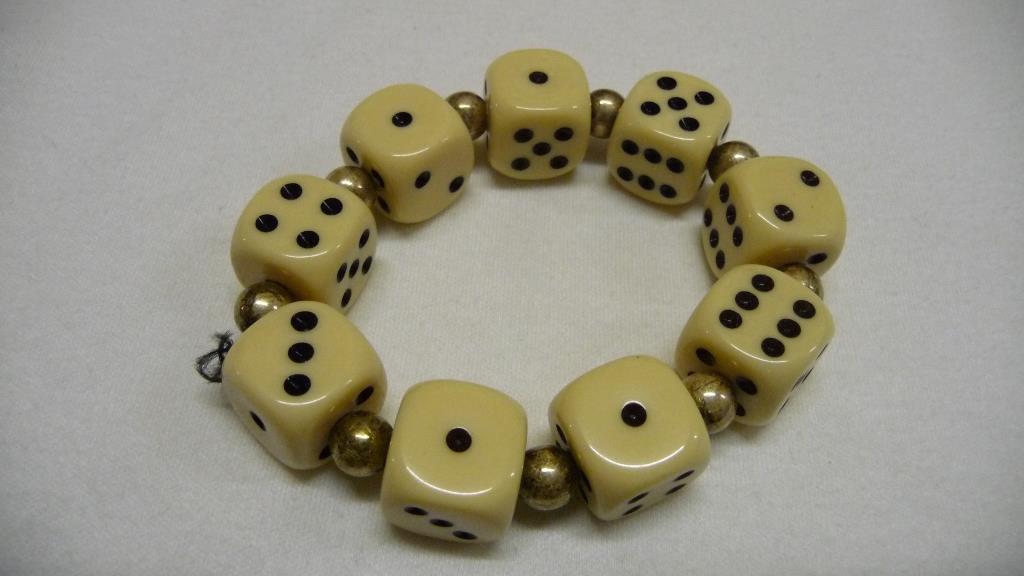 Armband Mit Großen Würfel - Elfenbein-Satt