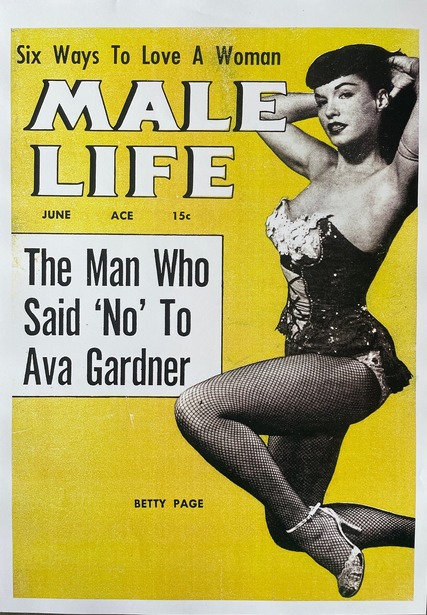 Poster DIN A3 - Bettie Page - Male Life