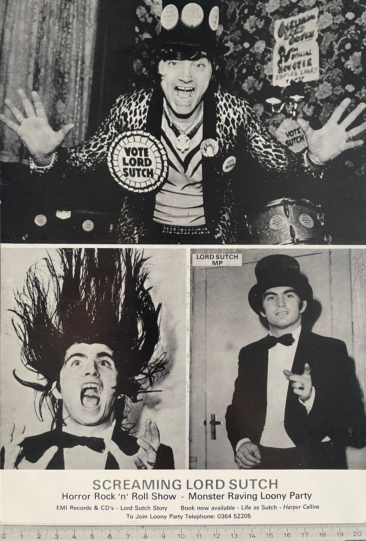 Autogramm-Foto - Screaming Lord Sutch - The Monster Lord