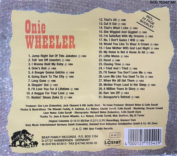 CD - Onie Wheeler - Onie's Bop