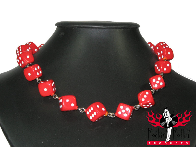 Halskette Würfel - Rot