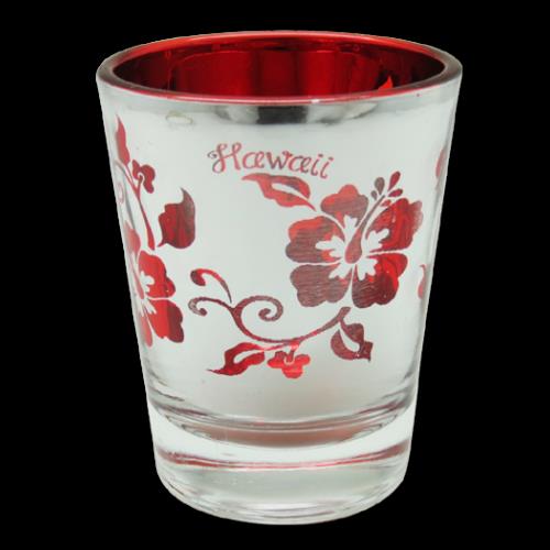 Shot Glass - Metallic - Hibiscus Hawaii