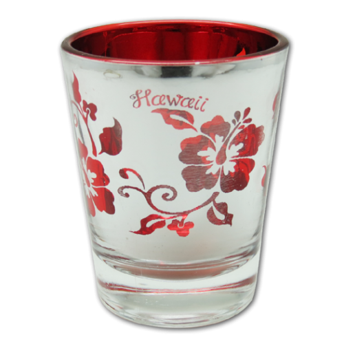 Shot Glass - Metallic - Hibiscus Hawaii