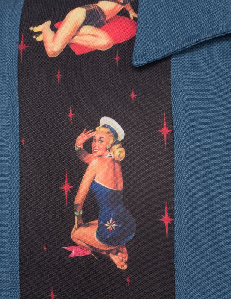 Steady-Shirt - Pin Up Panel, Blue