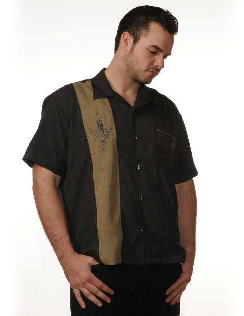 Steady-Shirt - Tiki'n'Bamboo Button Up, Grau