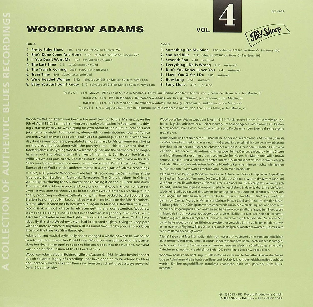LP - Woodrow Adams - This Is The Blues Vol. 4