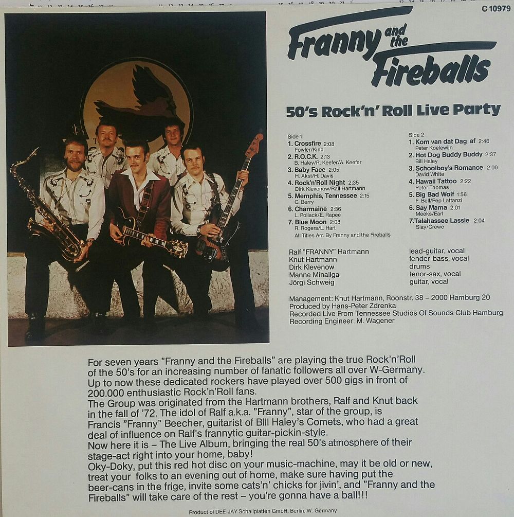 LP - Franny And The Fireballs - Rock'n'Roll Live Party