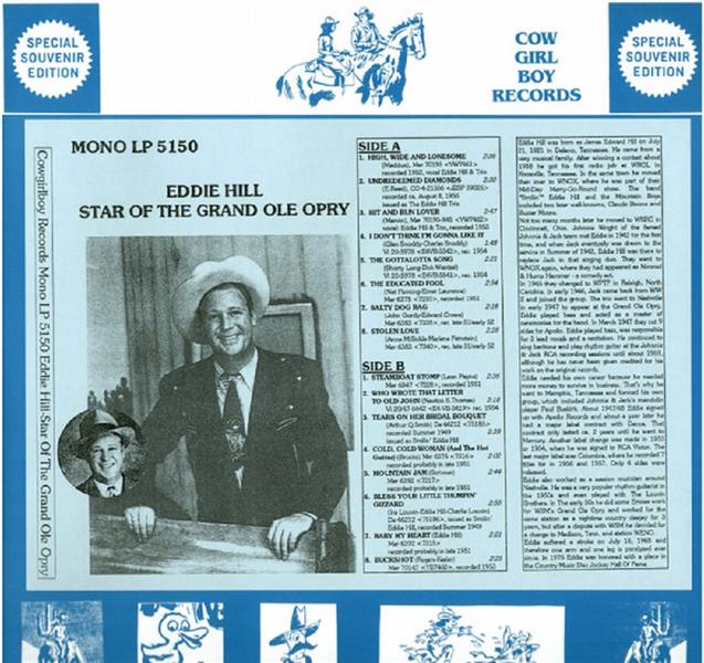 LP - Eddie Hill - Star Of The Grand Ole Opry-Special Souvenir Edition #1