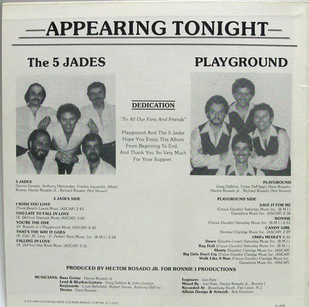 LP - VA - Appearing Tonight - 5 Jades, Playground
