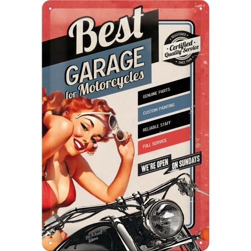 Tin-Plate Sign 20x30 cm - Best Garage - Red