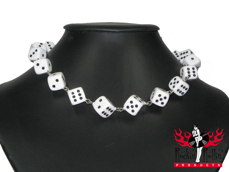 Halskette Würfel - Weiß