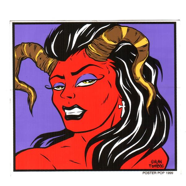 Alan Forbes Aufkleber - Horned Girl