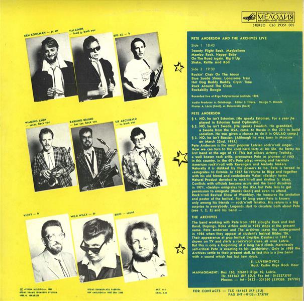 LP - Pete Anderson & The Archives - Live!