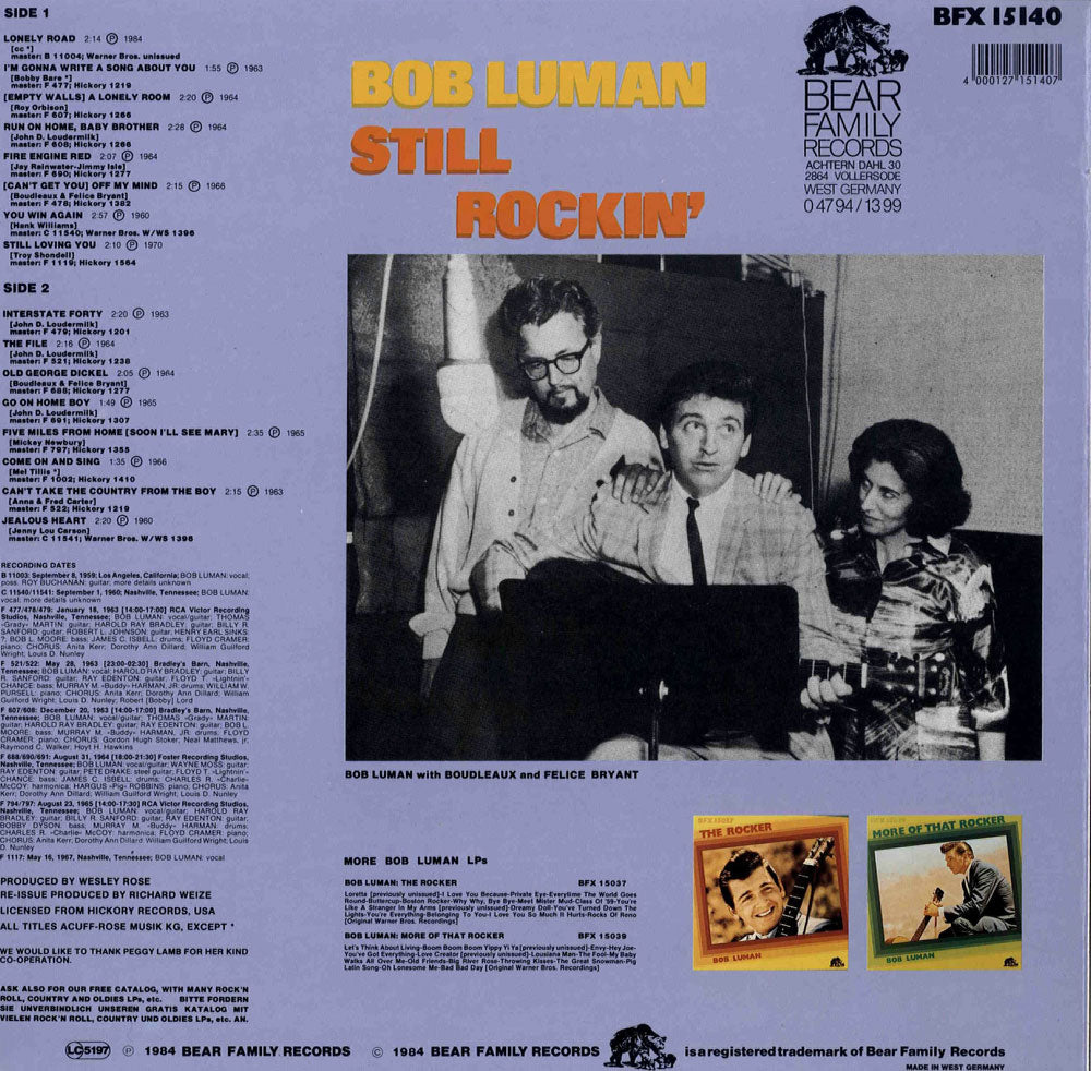 LP - Bob Luman - Still Rockin