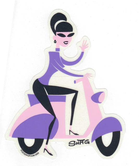Sticker - Shag - Purple Scooter