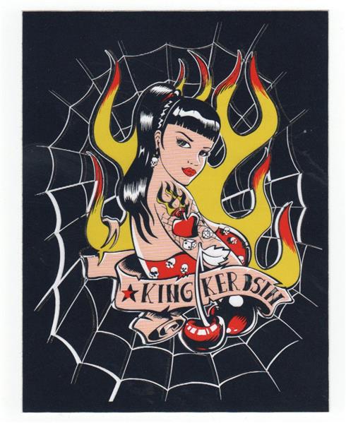 King Kerosin Aufkleber - Girl In Flames