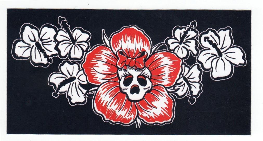 Aufkleber - Skullsports - Skull Flower