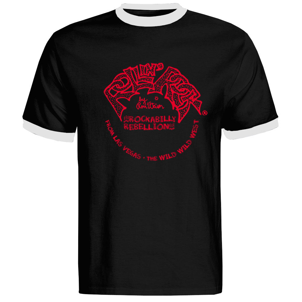 Ringer-Shirt - Rollin' Rock Records, Schwarz